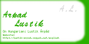 arpad lustik business card